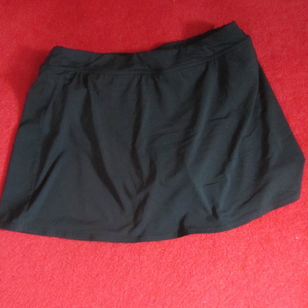 LANDS' END Women's Black Swim Skirt Size 12 Elastic Waist